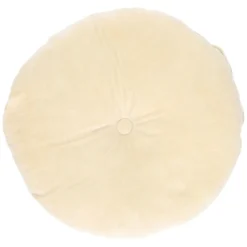 Velours kussen, bio-katoen, ecru, rond, Ø 40 cm