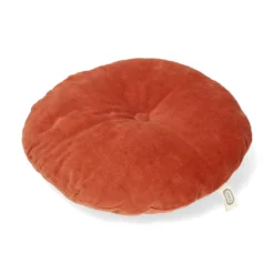 Velours kussen, bio-katoen, lichtbruin, rond, Ø 40 cm