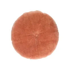 Velours kussen, bio-katoen, terracotta, rond, Ø 40 cm