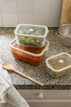 Vershoud/ovenschaal met glazen deksel, hittebestendig glas, 1,3 liter