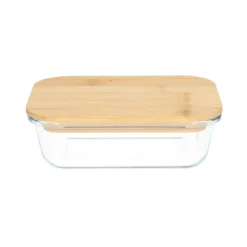 Vershoudschaal, glas en bamboe, 470 ml
