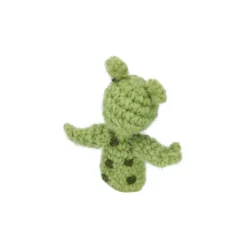 Vingerpopje, kikker, wol, 9 cm