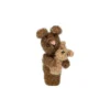 Vingerpopje, konijn met jong, wol, 10 cm