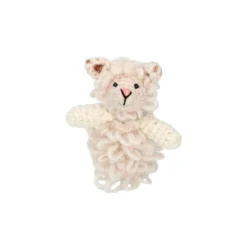 Vingerpopje, schaap, wol, 9 cm