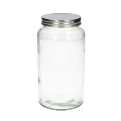 Voorraadpot, glas en metaal, 780 ml