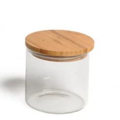 Voorraadpot met bamboe deksel, glas, 450 ml