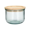 Voorraadpot met bamboe deksel, recycled glas, 600 ml