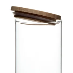 Voorraadpot met bamboe deksel, glas, 1650 ml