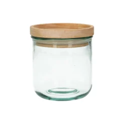 Voorraadpot met bamboe deksel, gerecycled glas, 350 ml