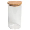 Voorraadpot met bamboe deksel, glas, 1 l