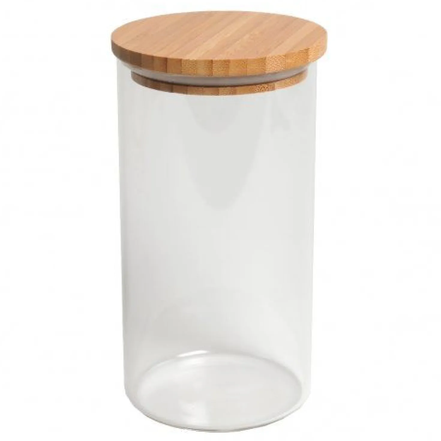 Voorraadpot met bamboe deksel, glas, 1 l