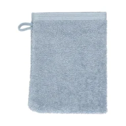 Washandje, gerecyclede katoen, lichtblauw, 15 x 21 cm