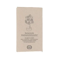 Waxinelichthouder draaiend, winterbos, metaal, goudkleurig