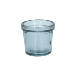 Waxinelichthouder, gerecycled glas, blauw, Ø7 cm