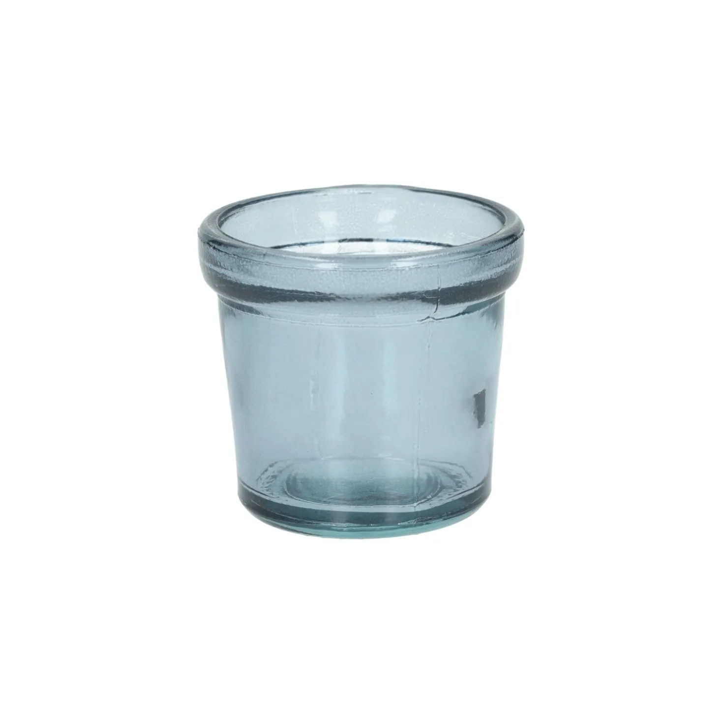 Waxinelichthouder, gerecycled glas, blauw, Ø7 cm
