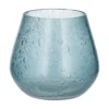 Waxinelichthouder, glas en recycled glas, blauw, Ø8 x 8,5 cm
