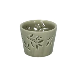 Waxinelichthouder, porselein, lichtgroen, Ø7 x 5,5 cm
