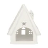 Waxinelichthouder, porselein, barn huisje, 13 cm