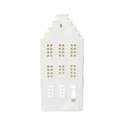 Waxinelichthouder, porselein, huisje met trapgevel, 20 cm