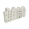 Waxinelichthouder, porselein, huisje met klokgevel, 20 cm