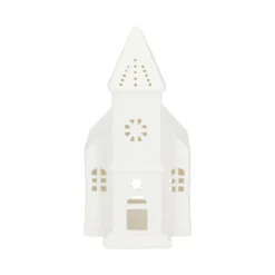 Waxinelichthouder, porselein, kerkje, 17 cm