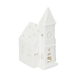 Waxinelichthouder, porselein, kerkje, 17 cm
