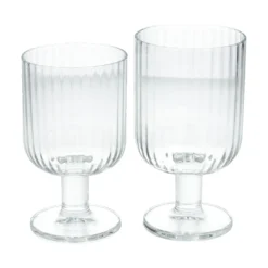 Wijnglas, geribbeld glas, stapelbaar, 340 ml