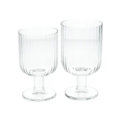 Wijnglas, geribbeld glas, stapelbaar, 270 ml