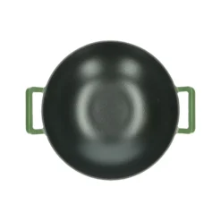 Wok, gietijzer, groen, Ø 36 cm