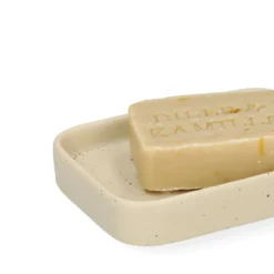 Zeepbakje, keramiek, beige spikkel, 8,4 cm x 6,4 cm