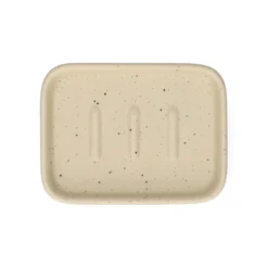 Zeepbakje, keramiek, beige spikkel, 8,4 cm x 6,4 cm