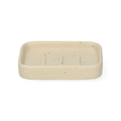 Zeepbakje, keramiek, beige spikkel, 8,4 cm x 6,4 cm