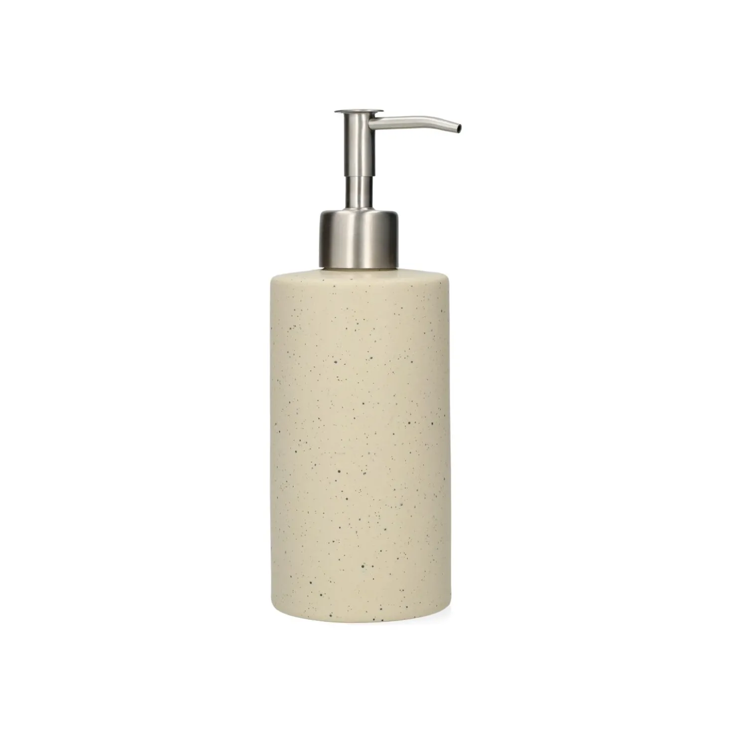 Zeeppompje, beige spikkel, keramiek en rvs