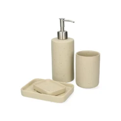 Zeeppompje, beige spikkel, keramiek en rvs