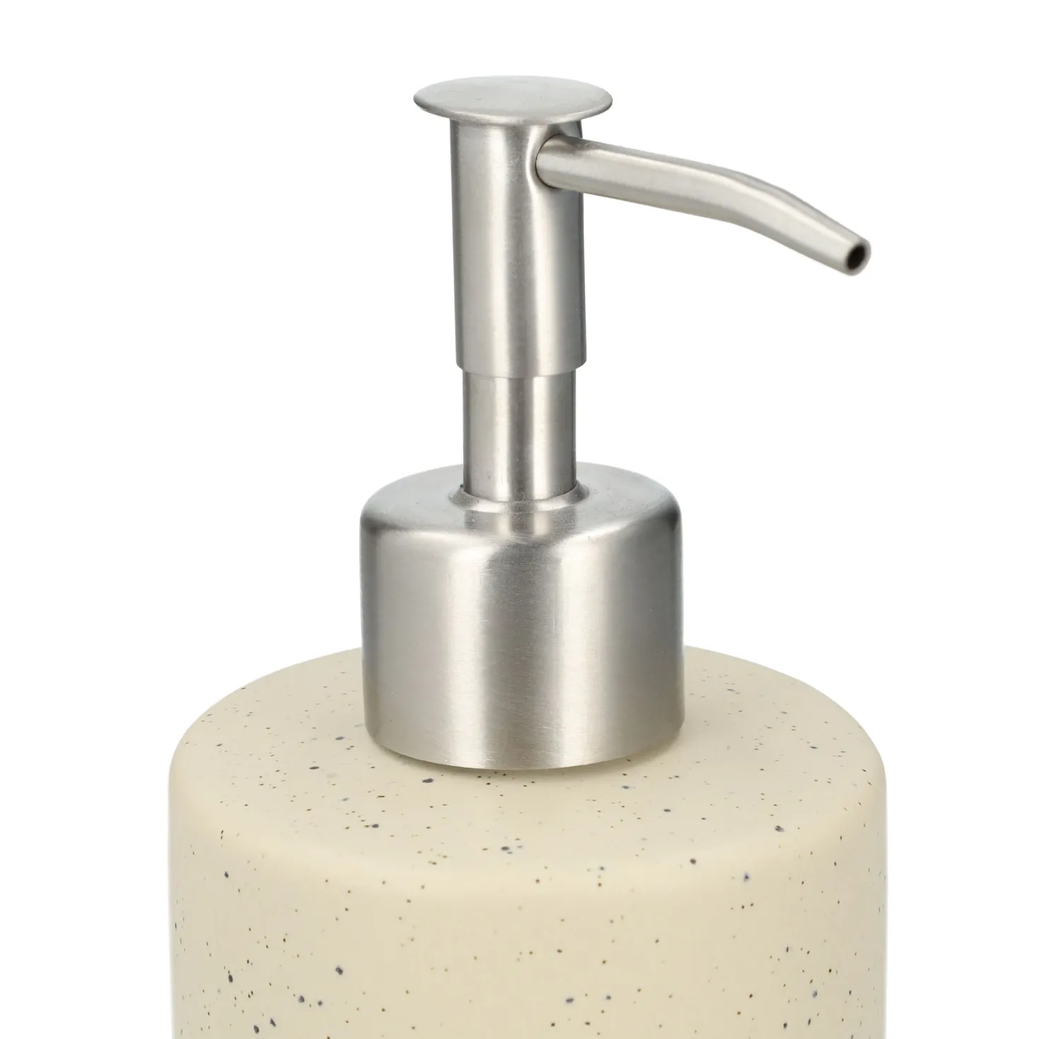 Zeeppompje, beige spikkel, keramiek en rvs