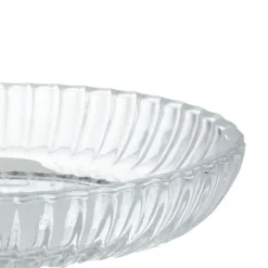 Zeepschaaltje, geribbeld glas, 14,5 cm x 3 cm