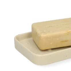 Zeepschaaltje, keramiek, beige spikkel, 13,4 cm x 9,4 cm
