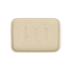 Zeepschaaltje, keramiek, beige spikkel, 13,4 cm x 9,4 cm