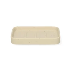 Zeepschaaltje, keramiek, beige spikkel, 13,4 cm x 9,4 cm