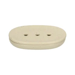 Zeepschaaltje ovaal, beige spikkel, keramiek