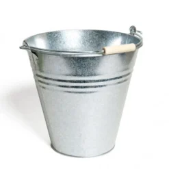 Zinken emmer met beukenhouten handvat, 10 liter